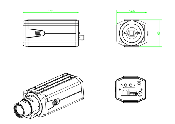 3.0 Megapixel CMOS Box IP Camera